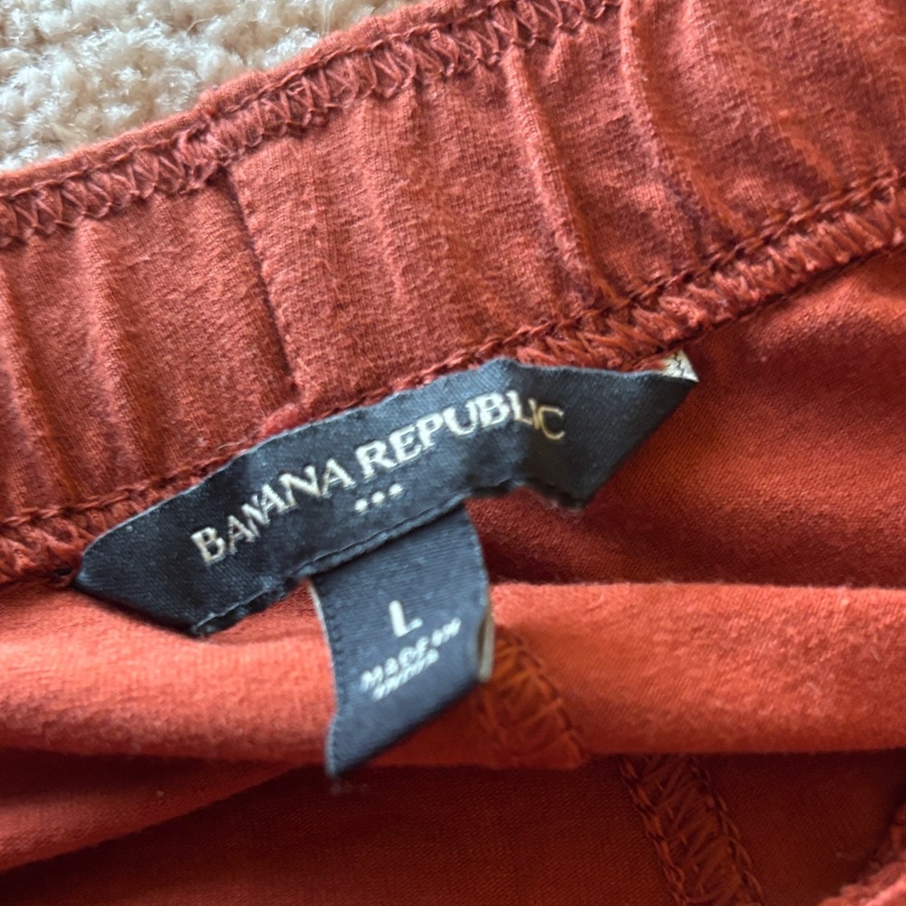 Large Men’s Comfortable  Elastic Waist Beige Cargo and Red loungewear Pants - Picture 4 of 5